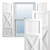 Ekena Millwork Farmhouse/Flat Panel Combination Fixed Mount Shutters - Painted Expanded Cellular PVC - TFP107FH18X078WH