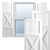 Ekena Millwork Farmhouse/Flat Panel Combination Fixed Mount Shutters - Painted Expanded Cellular PVC - TFP107FH18X080WH