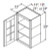 Aristokraft Cabinetry All Plywood Series Dayton Birch Wall Cabinet with Mullion Doors WMD2430R Hinged Right