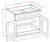 U.S. Cabinet Depot - Shaker Black - Double Door Single Rollout Shelf Base Cabinet - SB-B361RS