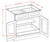 U.S. Cabinet Depot - Shaker Navy - Double Door Single Rollout Shelf Base Cabinet - SN-B361RS