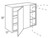 Mantra Cabinetry - Omni Stain - Wall Corner Single Door Cabinets - WC3030S-OMNI BEACHWOOD