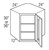 Mantra Cabinetry - Omni Stain - Diagonal Wall Cut-for-Glass Cabinets - DWCG302424R-OMNI BEACHWOOD