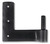 Seaside Shutter Hardware - Brass Jamb Pintle on Plate - 2-1/4" Offset Left Hand - Flat Black