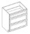 KCD Essential Gray Drawer Base Cabinet - EG-DB18-3