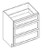 KCD Essential Gray Drawer Base Cabinet - EG-DB21-3