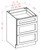 U.S. Cabinet Depot - Oxford Mist - 3 Drawer Base Cabinet - OM-3DB15