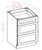 U.S. Cabinet Depot - Oxford Mist - 3 Drawer Base Cabinet - OM-3DB21