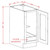 U.S. Cabinet Depot - Oxford Mist - Full Height Single Door Single Rollout Shelf Base Cabinet - OM-B21FH1RS