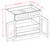 U.S. Cabinet Depot - Oxford Mist - Double Door Double Rollout Shelf Base Cabinet - OM-B332RS