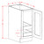 U.S. Cabinet Depot - Oxford Mist - Full Height Single Door Double Rollout Shelf Base Cabinet - OM-B18FH2RS