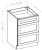 U.S. Cabinet Depot - Oxford Toffee - Vanity Drawer Base Cabinet - OT-3VDB15