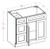 U.S. Cabinet Depot - Oxford Toffee - Vanity Combo Base Cabinet-Drawers Left - OT-V3621DL