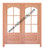 Prestige Entries - Slab Only - 6 Lite 1 Panel Square Top with Top Rail Arch Beveled Insulated Glass 1 3/4" x 6'0" W x 6'8" H Mahogany Slab Only
