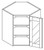 Life Art Cabinetry - Wall Diagonal Mullion Door Cabinet - WDCMD2430 - Lancaster Blue