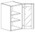 Life Art Cabinetry - Wall Mullion Door Cabinet with 1 Door - WMD1530 - Lancaster Blue