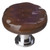 Sietto Hardware - Glacier Collection - Woodland Brown Round Base Knob - Polished Chrome - R-209