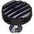 Sietto Hardware - Texture Collection - Reed Black Round Base Knob - Polished Chrome - R-802