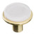 Sietto Hardware - Geometric Collection - Round White On Round Knob - Satin Brass - R-1300