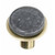 Sietto Hardware - Geometric Collection - Round Slate Grey On Round Knob - Satin Brass - R-1301