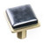 Sietto Hardware - Geometric Collection - Square Irid Black On Square Knob - Satin Brass - K-1302