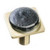Sietto Hardware - Geometric Collection - Round Irid Black On Square Knob - Satin Nickel - M-1302