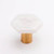 Sietto Hardware - Hexagon Collection - White Base Knob - Satin Brass - K-1700