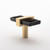 Sietto Hardware - Adjustable Collection - Black Base Knob - Satin Brass - K-1903