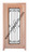 Prestige Entries - Full Lite with Grille and Glass 1 Lite Single Square<br>Reeded Insulated Glass<br>1 3/4" x 3'0" W x 6'8" H<br>Mahogany<br>Factory Pre-Hung with 4 9/16" Jambs