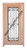 Prestige Entries - Full Lite with Grille and Glass 1 Lite 1 Panel Single Square<br>Clear Insulated Glass<br>1 3/4" x 3'0" W x 8'0" H<br>Mahogany<br>Factory Pre-Hung with 4 9/16" Jambs