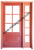 Prestige Entries - 6 Lite 1 Panel with 14 5 Lite 1 Panel Sidelite<br>Beveled Insulated Glass<br>1 3/4" x 4'2" W x 6'8" H Single door with Single Sidelite Sidelite Mahogany<br>Factory Pre-Hung with 6 9/16" Jambs