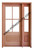 Prestige Entries - 4 Lite 1 Panel with 14 2 Lite 1 Panel Sidelite<br>Beveled Insulated Glass Door<br>Clear Flat Insulated Glass Transom<br>1 3/4" x 4'2" W x 8'0" H Single door with Single Sidelite Sidelite Mahogany<br>Factory Pre-Hung with 6 9/16" Jambs