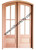 Prestige Entries - 4 Lite 1 Panel Double Square<br>Beveled or Flemish Insulated Glass<br>1 3/4" x 6'0" W x 8'0" H<br>Mahogany<br>Factory Pre-Hung with 4 9/16" Jambs