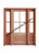 Prestige Entries - 4 Lite 1 Panel with 14 2 Lite 1 Panel Sidelites<br>Beveled Insulated Glass<br>1 3/4" x 5'4" W x 6'8" H Single/Double Sidelites Mahogany<br>Factory Pre-Hung with 4 9/16" Jambs