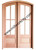 Prestige Entries - 4 Lite 1 Panel Double Square<br>Beveled or Flemish Insulated Glass<br>1 3/4" x 6'0" W x 8'0" H<br>Mahogany<br>Factory Pre-Hung with 6 9/16" Jambs