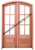 Prestige Entries - 6 Lite 1 Panel Double Arch Pair<br>Beveled or Flemish Insulated Glass<br>1 3/4" x 5'0" W x 8'0" H<br>Mahogany<br>Factory Pre-Hung with 4 9/16" Jambs