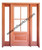 Prestige Entries - 4 Lite 1 Panel with 14 Full Lite Sidelites<br>Beveled Insulated Glass Door<br>Clear Flat Insulated Glass Transom<br>1 3/4" x 5'4" W x 8'0" H Single/Double Sidelites Mahogany<br>Factory Pre-Hung with 4 9/16" Jambs