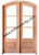 Prestige Entries - 3 Lite 1 Panel Double Arch Pair<br>Beveled Insulated Glass<br>1 3/4" x 6'0" W x 8'0" H<br>Mahogany<br>Factory Pre-Hung with 6 9/16" Jambs