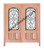 Prestige Entries - 2/3 Lite 2 Panel with Operable Iron Grill<br> Pattern Insulated Glass<br>1 3/4" x 6'0" W x 6'8" H Glass 47 3/4"<br>Mahogany<br>Factory Pre-Hung with 6 9/16" Jambs
