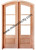 Prestige Entries - 3 Lite 1 Panel Double Arch Pair<br>Beveled Insulated Glass<br>1 3/4" x 5'0" W x 8'0" H<br>Mahogany<br>Ready to Assemble with 6 9/16" Jamb Kit