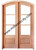 Prestige Entries - 3 Lite 1 Panel Double Arch Pair<br>Beveled Insulated Glass<br>1 3/4" x 5'4" W x 8'0" H<br>Mahogany<br>Ready to Assemble with 4 9/16" Jamb Kit