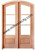 Prestige Entries - 3 Lite 1 Panel Double Arch Pair<br>Beveled Insulated Glass<br>1 3/4" x 6'0" W x 8'0" H<br>Mahogany<br>Ready to Assemble with 6 9/16" Jamb Kit