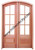 Prestige Entries - 6 Lite 1 Panel Double Arch Pair<br>Beveled or Flemish Insulated Glass<br>1 3/4" x 5'4" W x 8'0" H<br>Mahogany<br>Ready to Assemble with 6 9/16" Jamb Kit