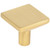Elements Collection - 1-1/4" Overall Length Brushed Gold Walker 1 Square Knob - 827BG