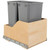 Hardware Resources - Double 50 Quart Wood Bottom-Mount Soft-Close Trashcan Rollout for Hinged Doors, Includes Two Grey Cans - CAN-WBMD5018G