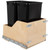 Hardware Resources - Double 50 Quart Wood Bottom-Mount Soft-close Trashcan Pullout for Door Mounting, Includes Two Black Cans - CDM-WBMD5018B