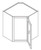 KCD Brooklyn Gray Corner Wall Stackable Cabinet - BG-CWS2715