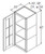 Aristokraft Cabinetry All Plywood Series Dana PureStyle Wall Cabinet with Mullion Doors WMD154215L Hinged Left