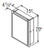 Aristokraft Cabinetry All Plywood Series Gaither Paint Vanity Wall Cabinet VWC1520R Hinged Right