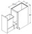 Aristokraft Cabinetry All Plywood Series Gaither Birch Base Wastebasket, Full Height Doors with Bottom Mount Guide BWB15FHBMG